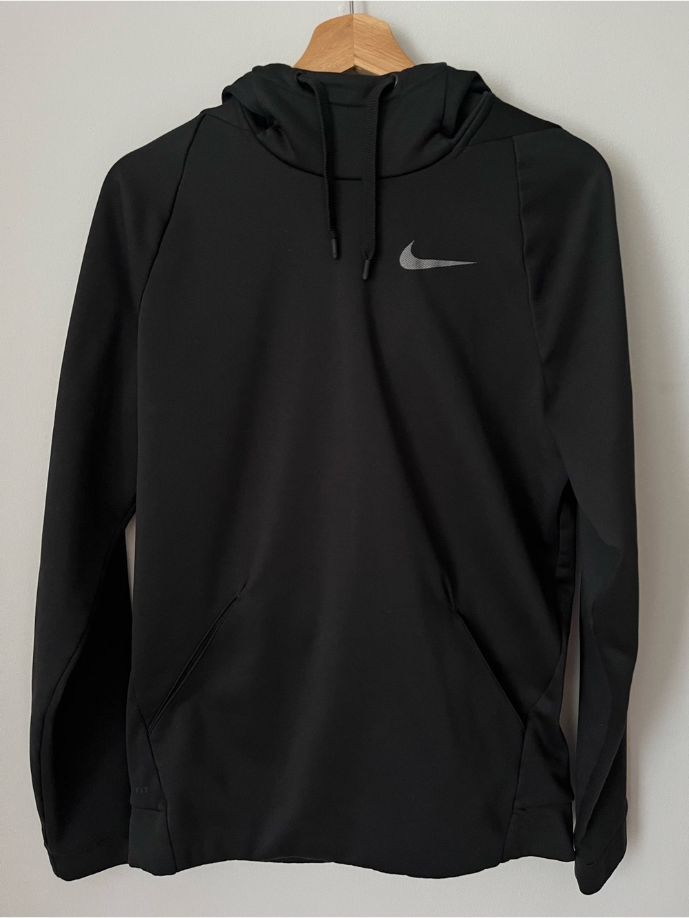 Nike Black Hooded Performance Pullover with Reflective Swoosh